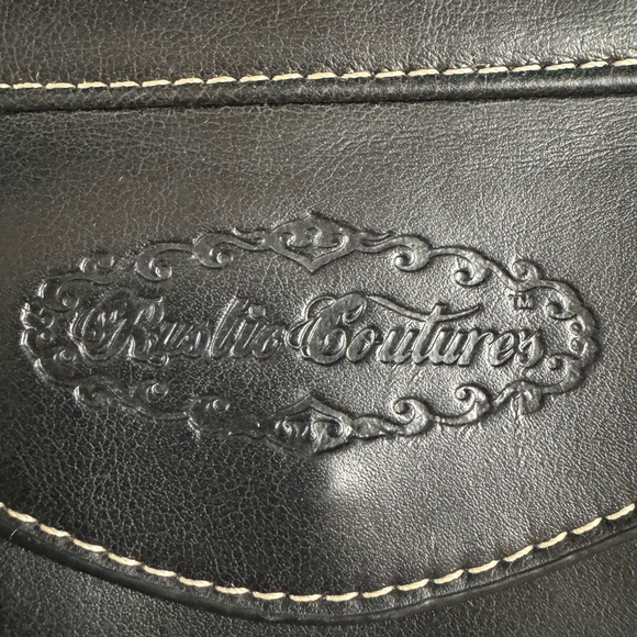 Rustic Couture Black Faux leather purse with chain strap. - Picture 4 of 16